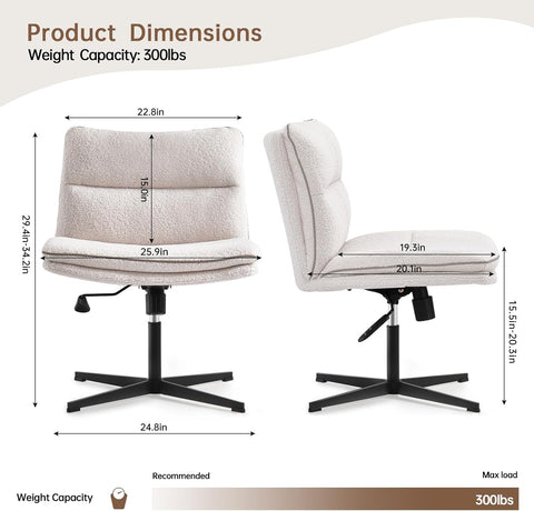 EMIAH 738 Armless Office Desk Chair